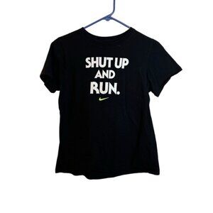NWOT Nike Running Breathable ‘Shut Up and Run’ Graphic Top, Size Medium